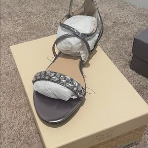 Jewel Badgley Mischka Silver Embellished Heels